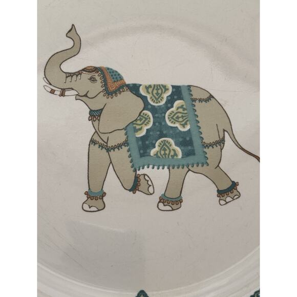 Port Townsand Levi Plate 10" Dinner Elephant Turquoise Lace Scalloped Porcelain - Picture 2 of 13